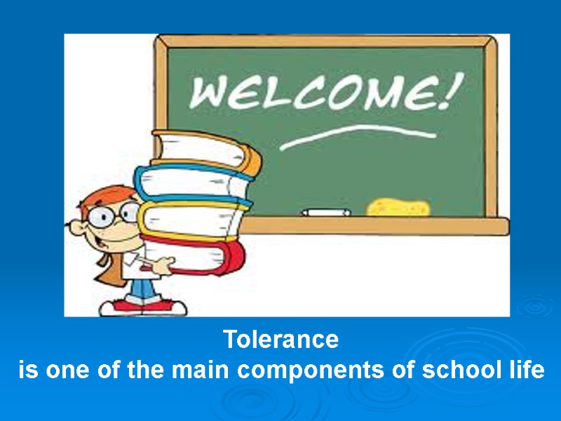 Tolerance  is one of the main components of school life